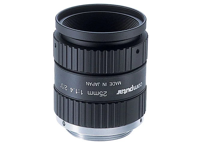 Ống kính công nghiệp Computar M2514-MP2 ngàm C, tiêu cự 25 mm, khẩu F1.4, cỡ ảnh 2/3 inch, thân nhôm đen có vòng chỉnh nét và vòng khẩu